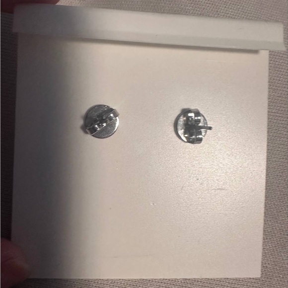 Tory burch crysyal logo stud earrings Silver - Picture 4 of 4